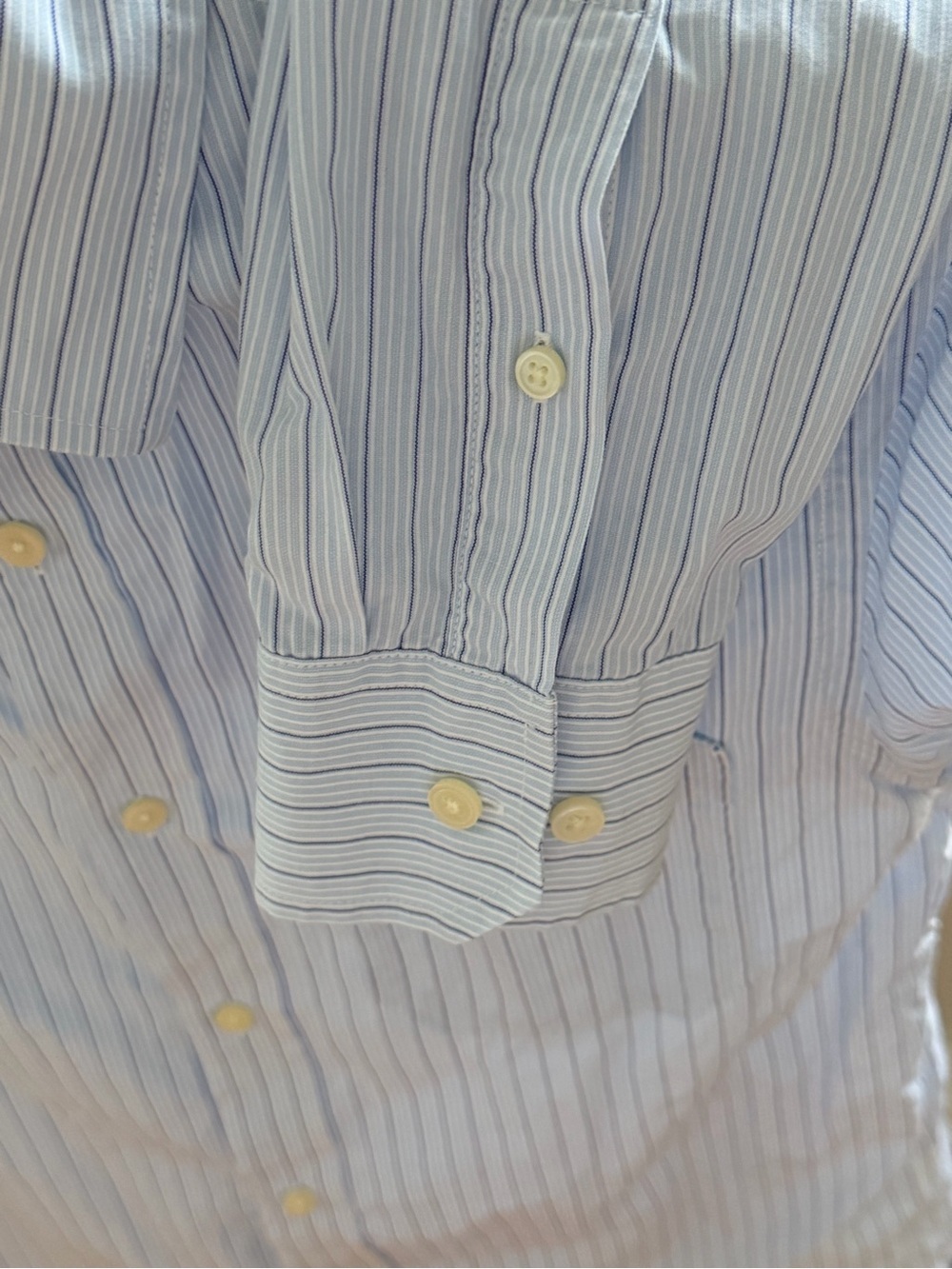 Banana Republic Men’s Blue Striped Button Front Shirt 100% Cotton Size S - Picture 6 of 11